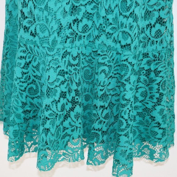 ZARA green lace flower Pattern lined dress XS - Picture 7 of 12